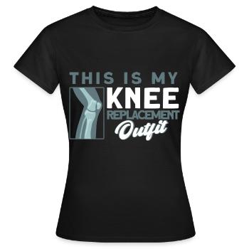 Patient genou chirurgicale genou bionique - T-shirt Femme - noir - Devant - AI Model Female 172 dark (172cm)