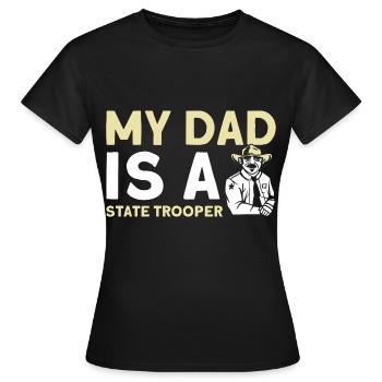 Papa Policier Du Service de Police Policier - T-shirt Femme - noir - Devant - AI Model Female 172 dark (172cm)