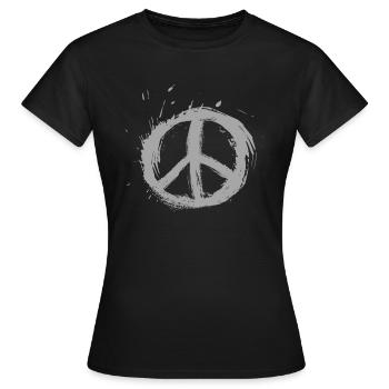 FRIEDEN - Frauen T-Shirt - Schwarz - Vorne - AI Model Female 172 dark (172cm)