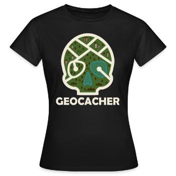 Géocaching géocaching - T-shirt Femme - noir - Devant - AI Model Female 172 dark (172cm)