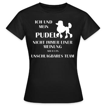 Pudel - Frauen T-Shirt - Schwarz - Vorne - AI Model Female 172 dark (172cm)