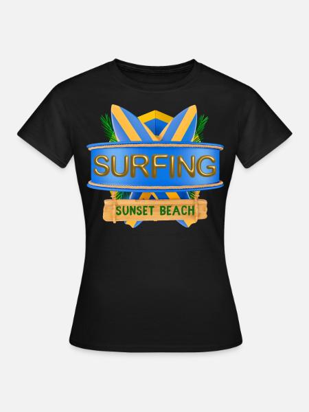 Hawaii, Surf, Sunset Beach - Maglietta da donna - nero