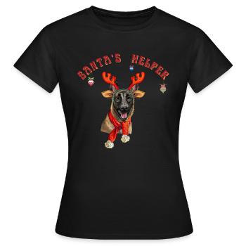 Belgian Shepherd Christmas Theme - Women's T-Shirt - black - Front - AI Model Female 172 dark (172cm)