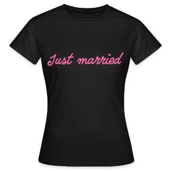 Just Married Married Couple Wedding - Women's T-Shirt - black - Front - AI Model Female 172 dark (172cm)