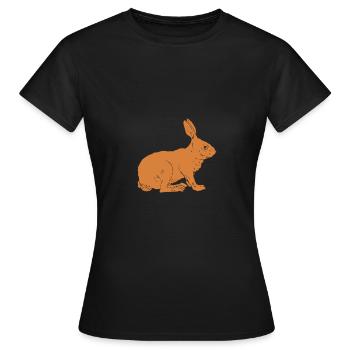 Hase - Frauen T-Shirt - Schwarz - Vorne - AI Model Female 172 dark (172cm)