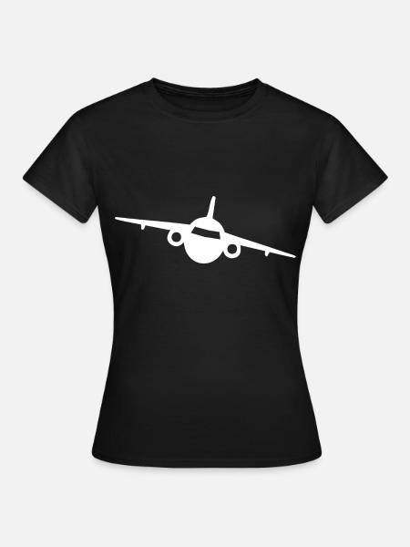 Flugzeug - Frauen T-Shirt - Schwarz