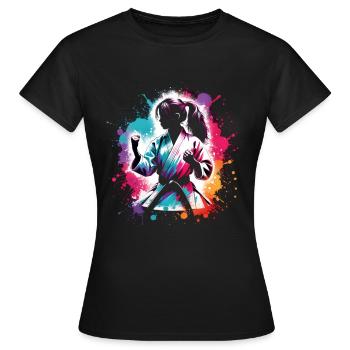 fille qui aime le karaté - T-shirt Femme - noir - Devant - AI Model Female 172 dark (172cm)