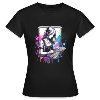 fille qui aime le scrapbooking - T-shirt Femme - noir - Devant - AI Model Female 172 dark (172cm)