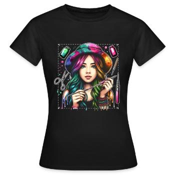 Mädchen, die Heimwerken lieben - Frauen T-Shirt - Schwarz - Vorne - AI Model Female 172 dark (172cm)