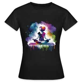 Mädchen, die Yoga lieben - Frauen T-Shirt - Schwarz - Vorne - AI Model Female 172 dark (172cm)