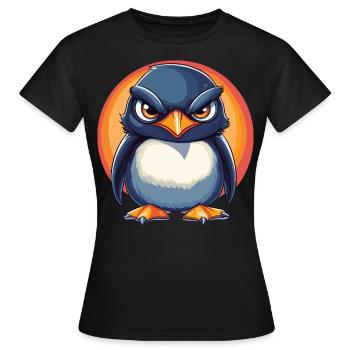 Grummeliger Pinguin - Frauen T-Shirt - Schwarz - Vorne - AI Model Female 172 dark (172cm)