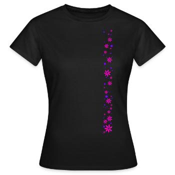 Blumen & Punkte - Frauen T-Shirt - Schwarz - Vorne - AI Model Female 172 dark (172cm)