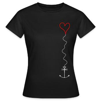 Das Meer die Liebe und der Anker - Frauen T-Shirt - Schwarz - Vorne - AI Model Female 172 dark (172cm)
