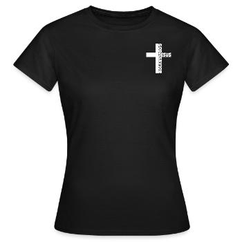 Jesus Cross Messiah God the Savior - Women's T-Shirt - black - Front - AI Model Female 172 dark (172cm)