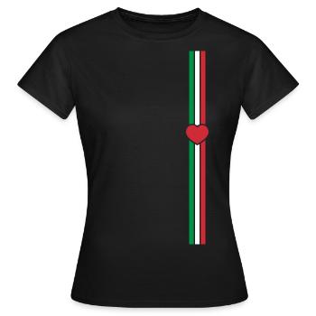 Italien Flagge Linie Vertikal - Frauen T-Shirt - Schwarz - Vorne - AI Model Female 172 dark (172cm)
