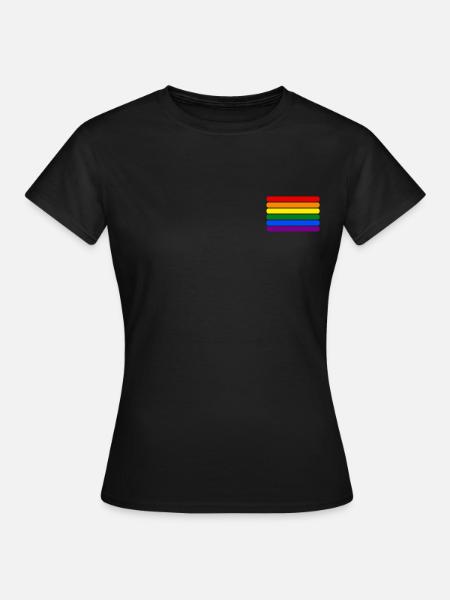 Rainbow Stripes || LGBT lesbian gay bisexual trans - Women's T-Shirt - black