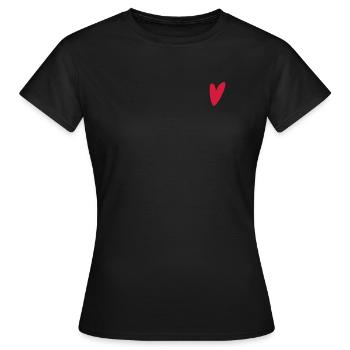 Coeur rouge - T-shirt Femme - noir - Devant - AI Model Female 172 dark (172cm)