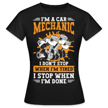 Mechaniker Handwerker Reparatur - Frauen T-Shirt - Schwarz - Vorne - AI Model Female 172 dark (172cm)