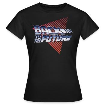 Retour Vers Le Futur Logo Rétro Argent - T-shirt Femme - noir - Devant - AI Model Female 172 dark (172cm)