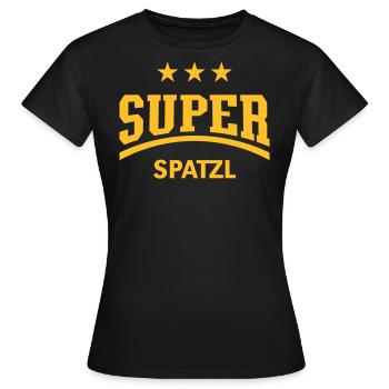 Super Spatzl - Frauen T-Shirt - Schwarz - Vorne - AI Model Female 172 dark (172cm)