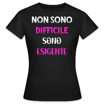 Je ne suis pas difficile je suis exigeante PNK WE - T-shirt Femme - noir - Devant - AI Model Female 172 dark (172cm)