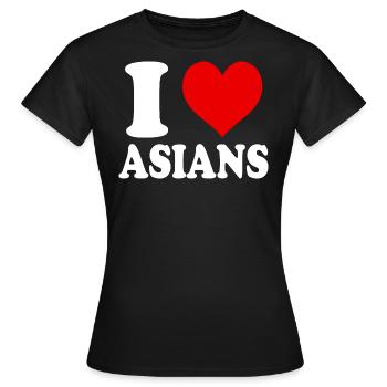 I Love Asian Heart Funny Witty - Women's T-Shirt - black - Front - AI Model Female 172 dark (172cm)