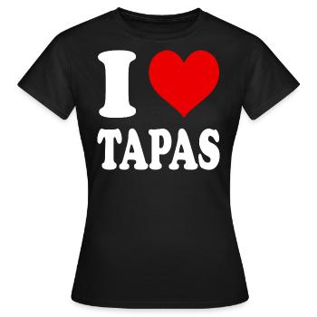 I Love Tapas Heart Funny Witty - Women's T-Shirt - black - Front - AI Model Female 172 dark (172cm)