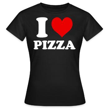 I Love Pizza Heart Funny Witty - Women's T-Shirt - black - Front - AI Model Female 172 dark (172cm)