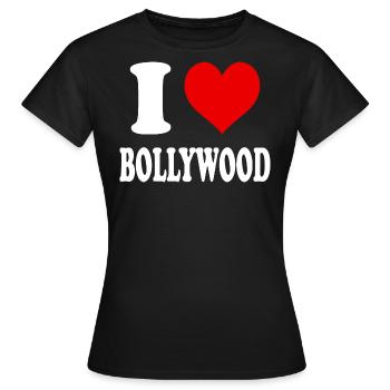 I Love Bollywood Heart Funny Witty - Women's T-Shirt - black - Front - AI Model Female 172 dark (172cm)