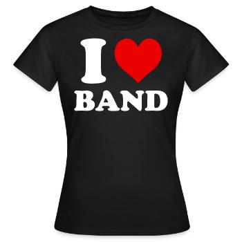 I Love Band Heart Funny Witty - Women's T-Shirt - black - Front - AI Model Female 172 dark (172cm)