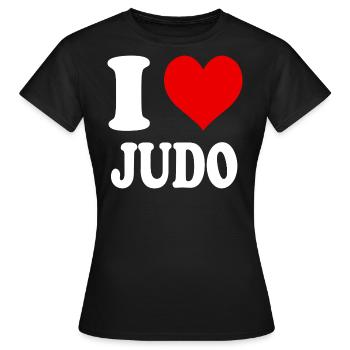 I Love Judo Heart Funny Witty - Women's T-Shirt - black - Front - AI Model Female 172 dark (172cm)