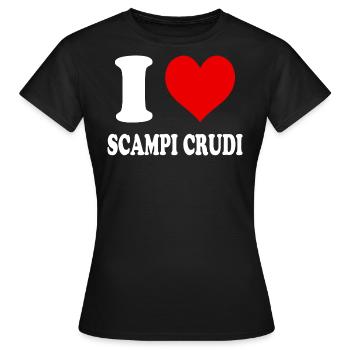 Ich liebe rohe Scampi Herz lustig witzig - Frauen T-Shirt - Schwarz - Vorne - AI Model Female 172 dark (172cm)