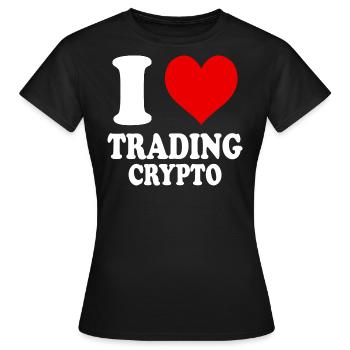 Ich liebe den Handel mit Krypto-Herzen, lustig, witzig - Frauen T-Shirt - Schwarz - Vorne - AI Model Female 172 dark (172cm)