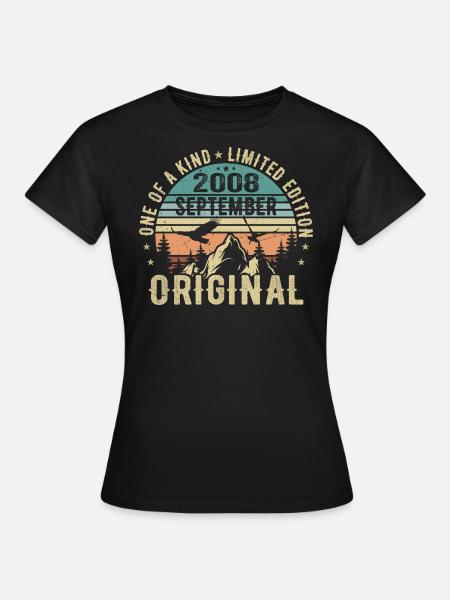 September 2008 Geburtstag - Legende Seit September - Frauen T-Shirt - Schwarz