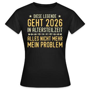 Retraite partielle 2026 - T-shirt Femme - noir - Devant - AI Model Female 172 dark (172cm)