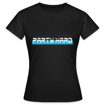 party hard cyan blue light blue - Women's T-Shirt - black - Front - AI Model Female 172 dark (172cm)
