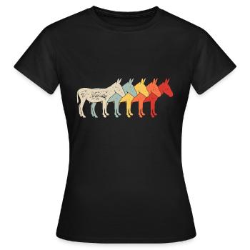 Esel Maultier - Frauen T-Shirt - Schwarz - Vorne - AI Model Female 172 dark (172cm)