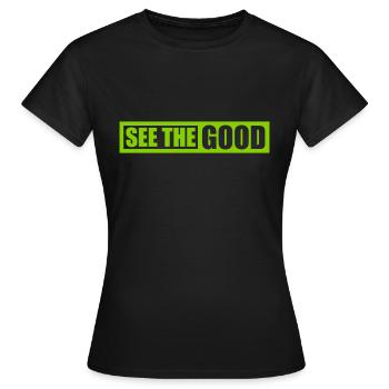 voir la bonne citation - T-shirt Femme - noir - Devant - AI Model Female 172 dark (172cm)