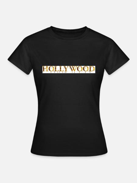 ,,HOLLYWOOD" - Frauen T-Shirt - Schwarz