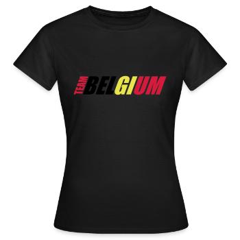 Équipe Belgique Belgique Texte Drapeau Cool Fan de Football - T-shirt Femme - noir - Devant - AI Model Female 172 dark (172cm)