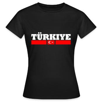 Drapeau turc - T-shirt Femme - noir - Devant - AI Model Female 172 dark (172cm)