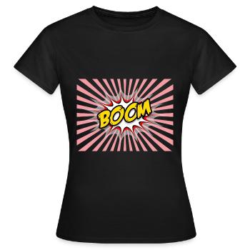Comic style boom mouthguard comic style - Women's T-Shirt - black - Front - AI Model Female 172 dark (172cm)