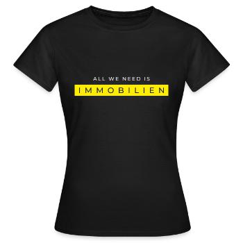 Immobilien - Frauen T-Shirt - Schwarz - Vorne - AI Model Female 172 dark (172cm)