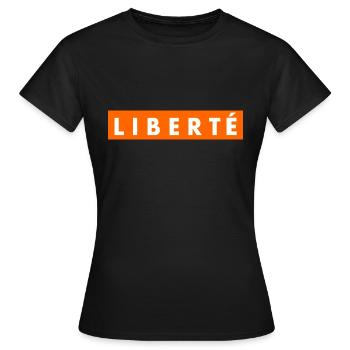 Liberté - T-shirt Femme - noir - Devant - AI Model Female 172 dark (172cm)