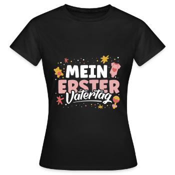 Mein erster Vatertag - Frauen T-Shirt - Schwarz - Vorne - AI Model Female 172 dark (172cm)