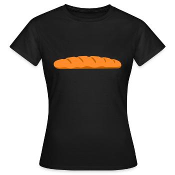 baguette - T-shirt Femme - noir - Devant - AI Model Female 172 dark (172cm)