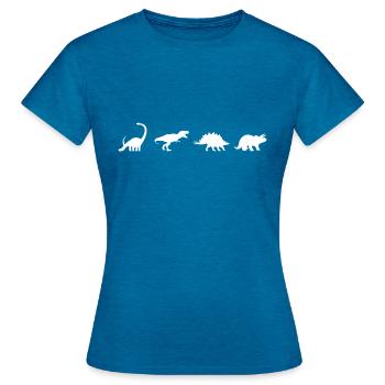 De beaux dinosaures - T-shirt Femme - bleu saphir antique chiné - Devant - AI Model Female 172 dark (172cm)