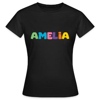 Name - Amelia - Frauen T-Shirt - Schwarz - Vorne - AI Model Female 172 dark (172cm)