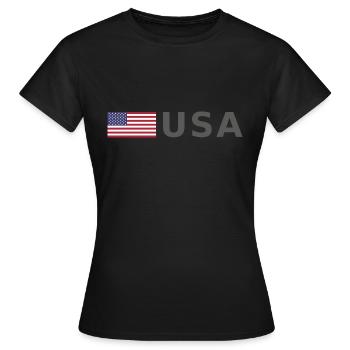 TEAM USA amerikanische Flagge Fahne vor Schrift - Frauen T-Shirt - Schwarz - Vorne - AI Model Female 172 dark (172cm)