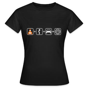 Slalom Motorsport Pylone Auto - Frauen T-Shirt - Schwarz - Vorne - AI Model Female 172 dark (172cm)